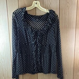 H&M Blue Ruffled Buttoned Blouse